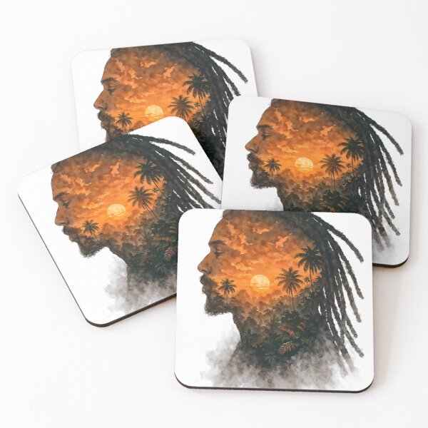 Item preview, Rasta with Jungle and Sunset - Roots Art designed and sold by SparkleVibes.