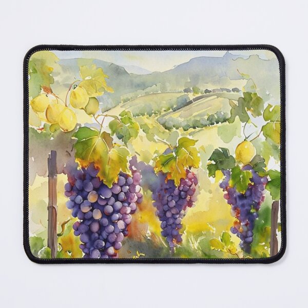 Item preview, Watercolor Grapes & Lemons – Tuscany Vineyard Countryside Art designed and sold by Monika Howarth.