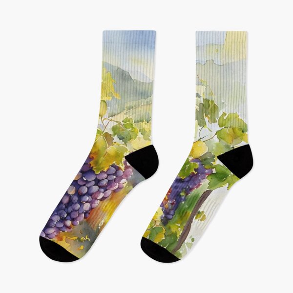 Item preview, Watercolor Grapes & Lemons – Tuscany Vineyard Countryside Art designed and sold by Monika Howarth.