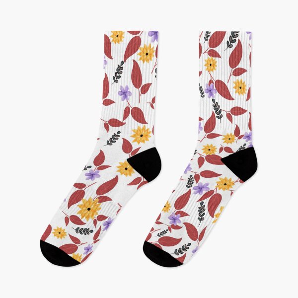 Item preview, Autumn Floral Pattern with Red Leaves designed and sold by dotitoko.