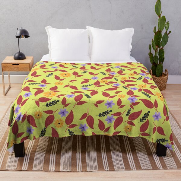 Item preview, Autumn Floral Pattern with Red Leaves designed and sold by dotitoko.