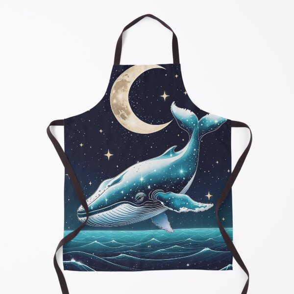 Item preview, Celestial Whale & Crescent Moon – Dreamy Ocean Night Sky Art designed and sold by Deezyned.