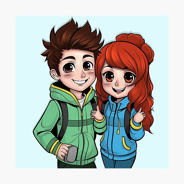 Item preview, Cute White Couple Illustration – Soft Romance Digital Drawing designed and sold by Lulunza.