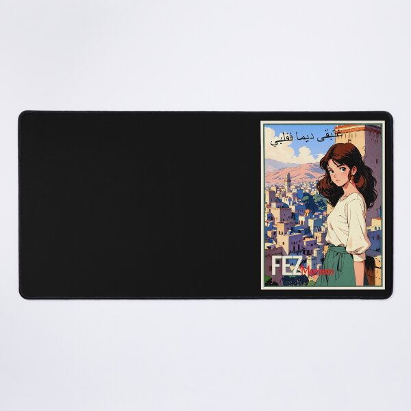Item preview, Romantic Farewell in Fez Morocco – Retro Anime Travel Girl Love Quote designed and sold by Kawaii-Sky.
