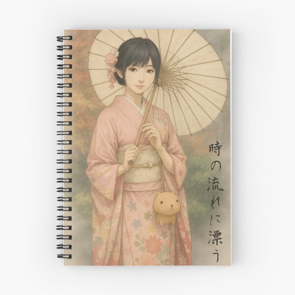 Item preview, Japanese Woman Pink Kimono Drifting in Mists of Time designed and sold by Maljonic.