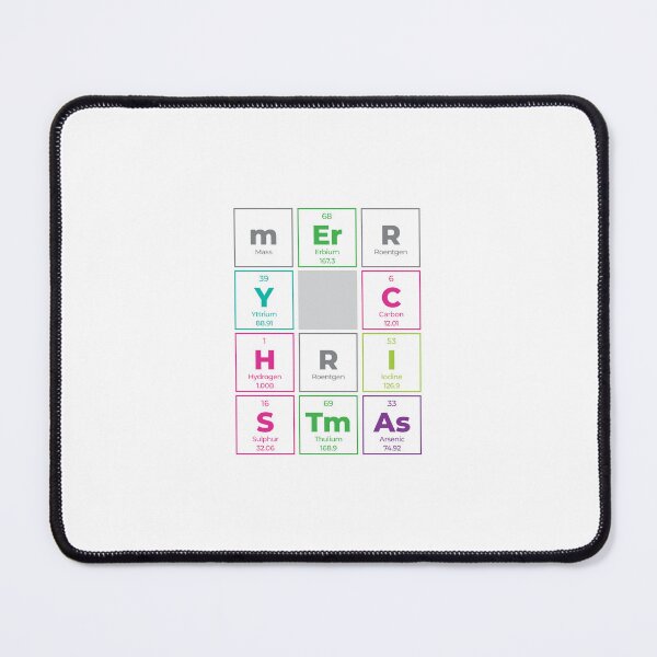 Item preview, Merry Christmas – Periodic Table Science Typography Outlined Design designed and sold by Rodney's Marketplace.