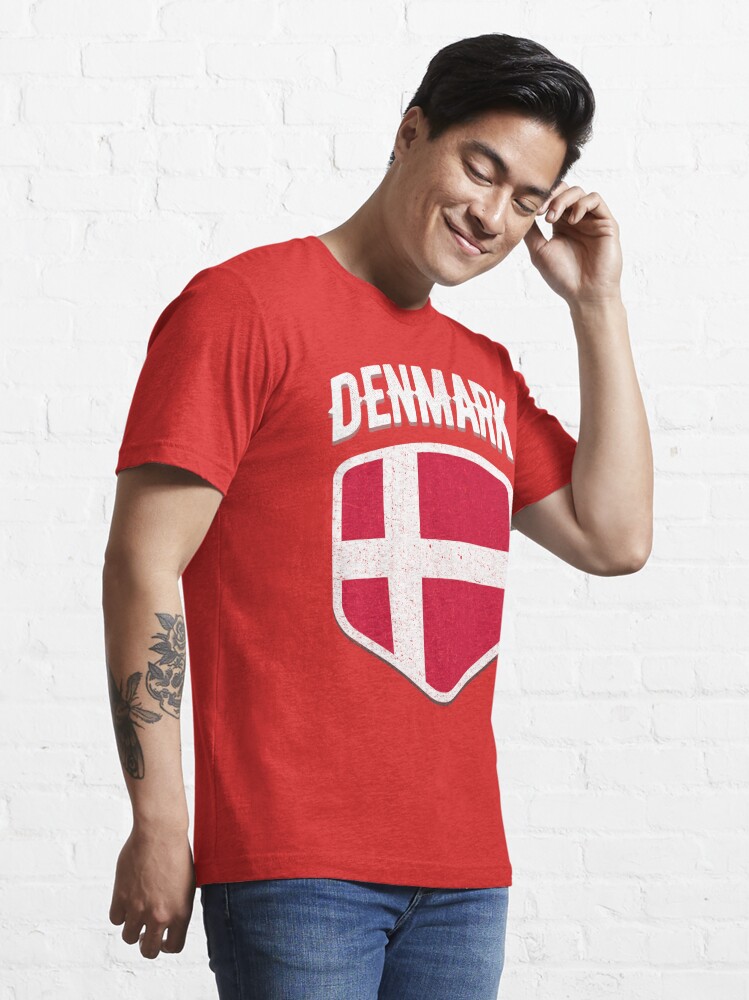 Denmark National Flag World Sport Stadium Fans T Shirt Supporter Football Cup TShirt" Essential T-Shirt for Sale by Print Cartel | Redbubble