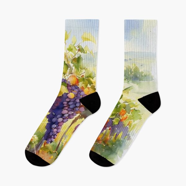 Item preview, Watercolor Tuscany Vineyard – Grapes, Oranges & Italian Countryside designed and sold by Monika Howarth.