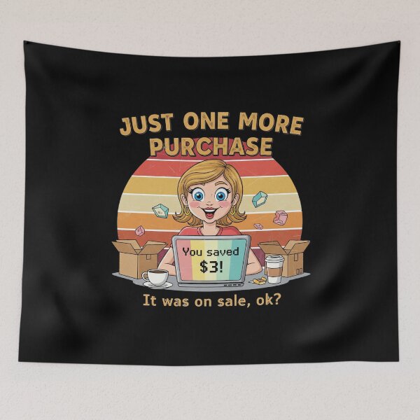 Item preview, Just One More Purchase - Funny Online Shopper Retro Graphic designed and sold by kubix81.
