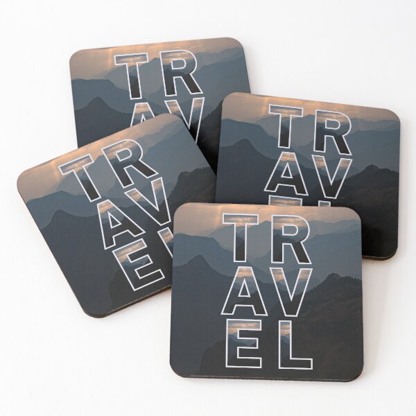 Item preview, TRAVEL Mountain Letters Design – Moody Landscape Typography for Nature Lovers designed and sold by HappyHippo412.