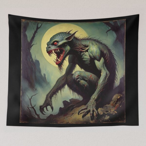 Item preview, The terrible Chupacabra a cryptid painting designed and sold by Vintage Designs +.