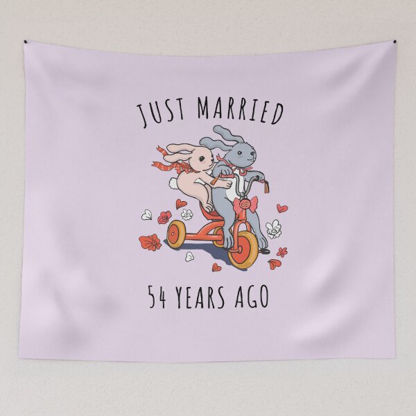 Item preview, Just Married 54 Years Ago - 54th Anniversary Couple Bunnies Tee, Phone Cases And Other Gifts designed and sold by MemWear.
