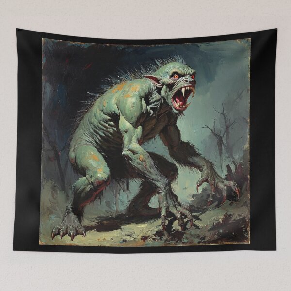 Item preview, The terrible Chupacabra a cryptid painting designed and sold by Vintage Designs +.