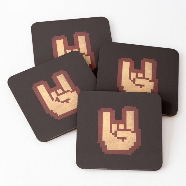 Item preview, Death Metal Pixel Art Metal Horns Hand Sign designed and sold by PixelDrukiPL.