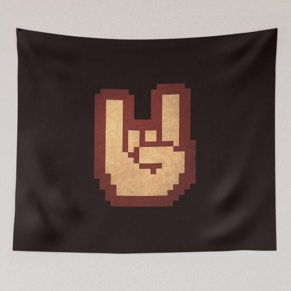 Item preview, Death Metal Pixel Art Metal Horns Hand Sign designed and sold by PixelDrukiPL.