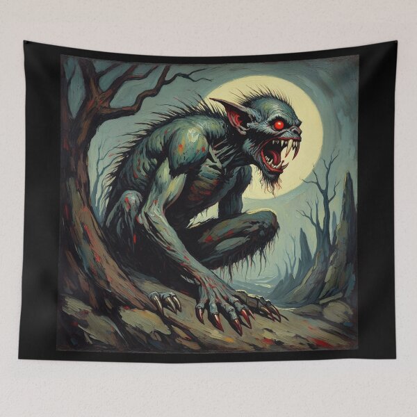 Item preview, The terrible Chupacabra a cryptid painting designed and sold by Vintage Designs +.