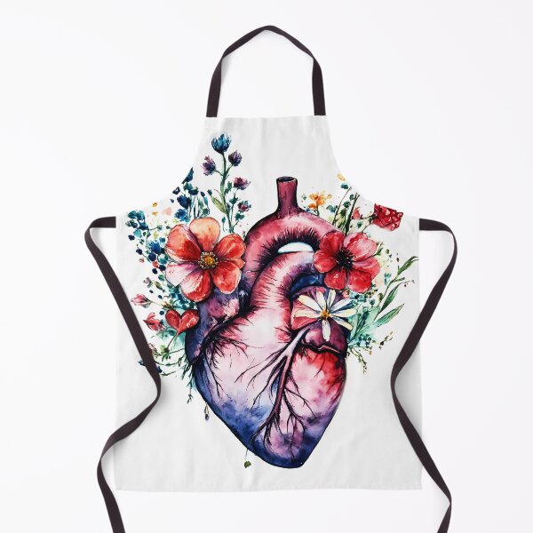 Item preview, Watercolor Heart Surrounded by Blooming Flowers designed and sold by soulfulpalette.