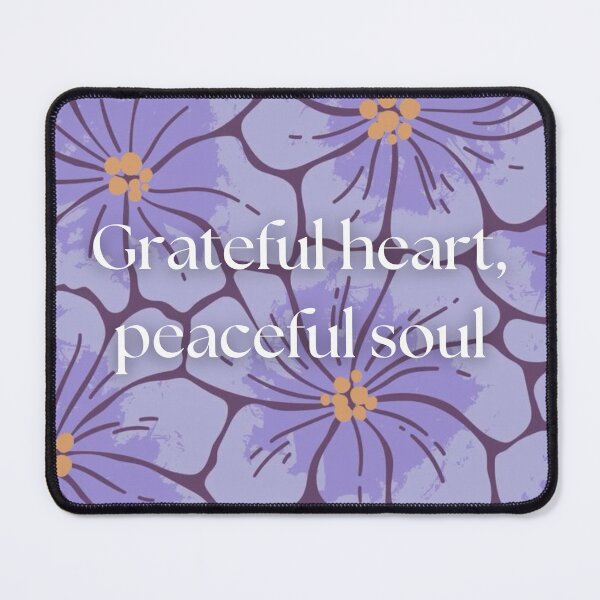 Item preview, Grateful Heart, Peaceful Soul – Purple Floral Islamic Art designed and sold by MiskAndMoon.