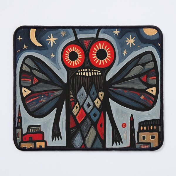 Item preview, The Mothman of Point Pleasant cryptid abstract modern art style painting designed and sold by Vintage Designs +.
