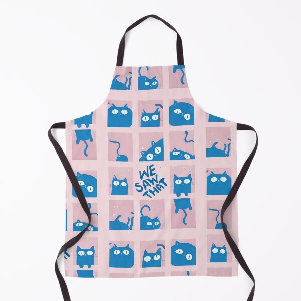 Item preview, We Saw That – Silly Cat Grid - pink and blue designed and sold by pixelated_echoes.