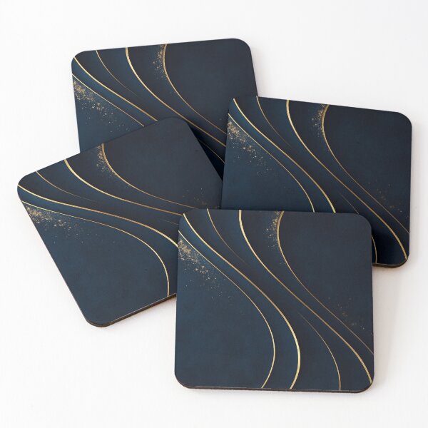 Item preview, Velvet Night – Golden Waves Abstract designed and sold by Bellassi.