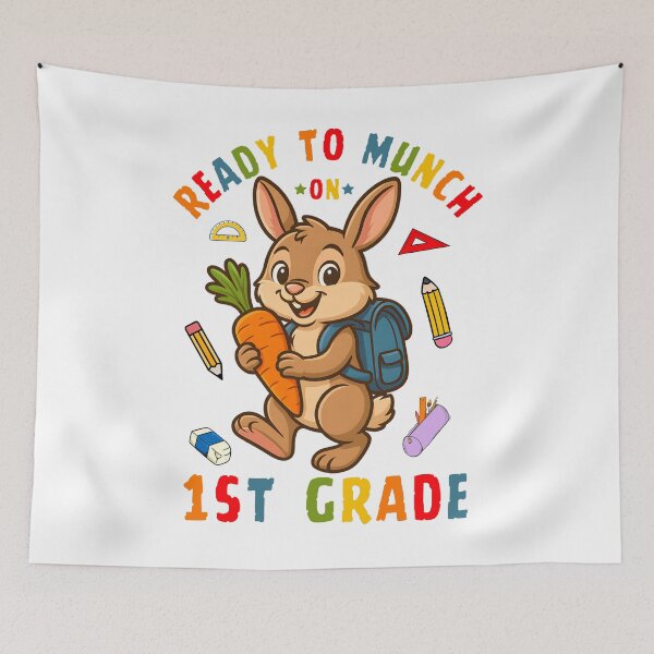 Item preview, Funny Back to School Bunny for 1st Grade Kids – Ready to Munch on 1st Grade designed and sold by tigger shop.