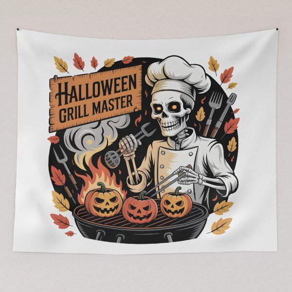 Item preview, Halloween Grill Master – Spooky Chef Skeleton Digital Art designed and sold by AnnDesignStudio.