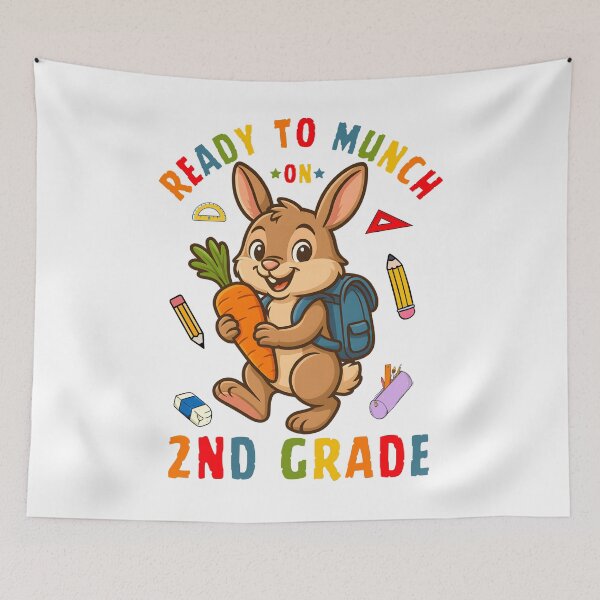 Item preview, Funny Back to School Bunny for 2nd Grade Kids – Ready to Munch on 2nd Grade designed and sold by tigger shop.