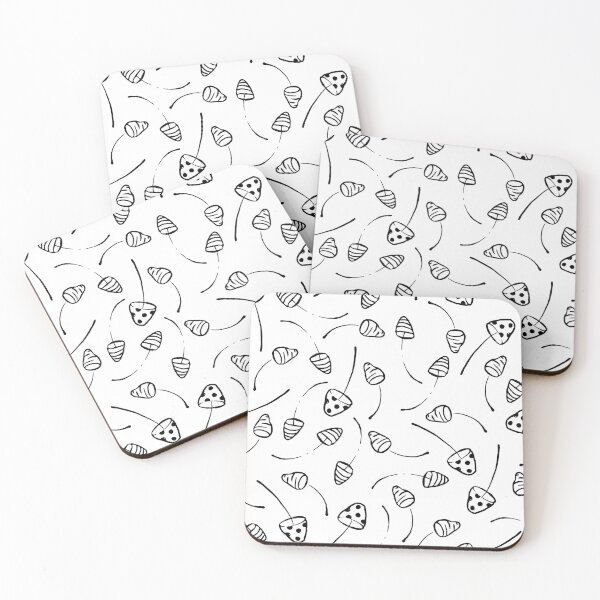 Item preview, Hand Drawn Mushrooms in Black and White Pattern designed and sold by Farissa Designs.