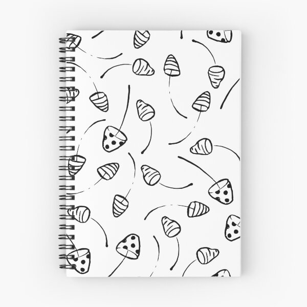 Item preview, Hongos dibujados a mano en patrón blanco y negro designed and sold by Farissa Designs.