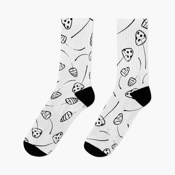 Item preview, Hand Drawn Mushrooms in Black and White Pattern designed and sold by Farissa Designs.