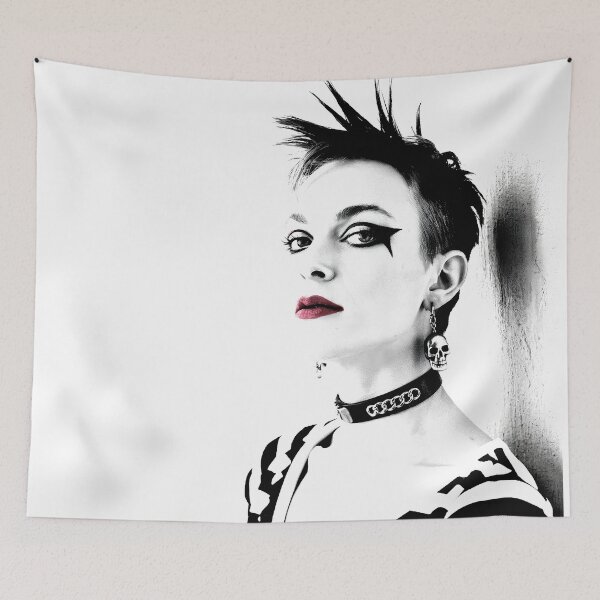 Item preview, 80s Punk Rock Girl Poster – Bold Non-Binary Rebel Art for Alternative Home Decor designed and sold by paulo silveira.