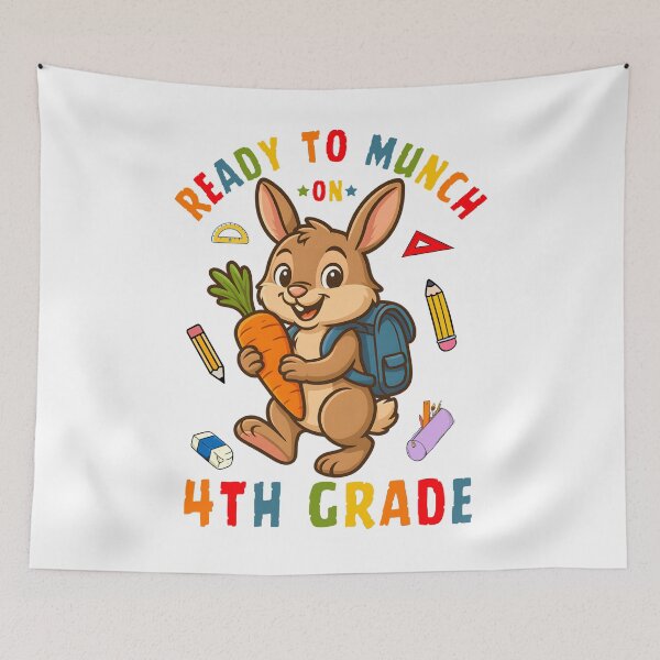 Item preview, Funny Back to School Bunny for 4th Grade Kids – Ready to Munch on 4th Grade designed and sold by tigger shop.
