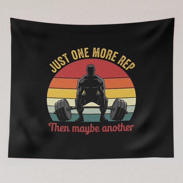 Item preview, Just One More Rep - Funny Gym Fitness Retro  designed and sold by kubix81.