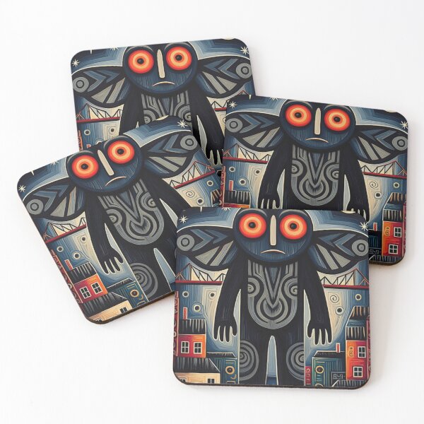 Item preview,  The Mothman of Point Pleasant cryptid abstract modern art style painting designed and sold by Vintage Designs +.