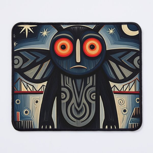 Item preview, The Mothman of Point Pleasant cryptid abstract modern art style painting designed and sold by Vintage Designs +.