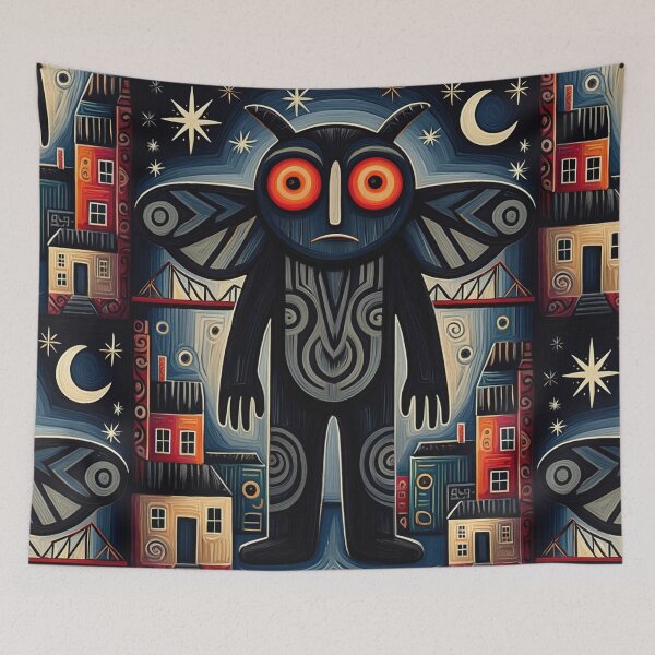 Item preview,  The Mothman of Point Pleasant cryptid abstract modern art style painting designed and sold by Vintage Designs +.