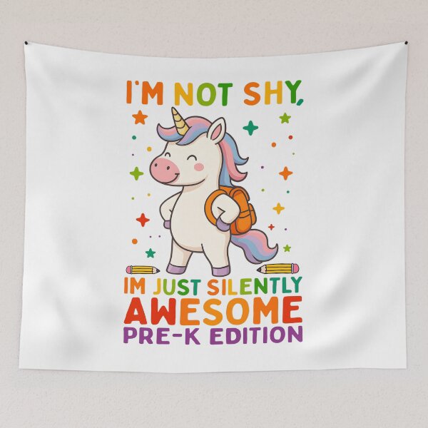 Item preview, Cute Unicorn Back to School Pre-K Design – I'm Not Shy, I'm Just Silently Awesome designed and sold by tigger shop.
