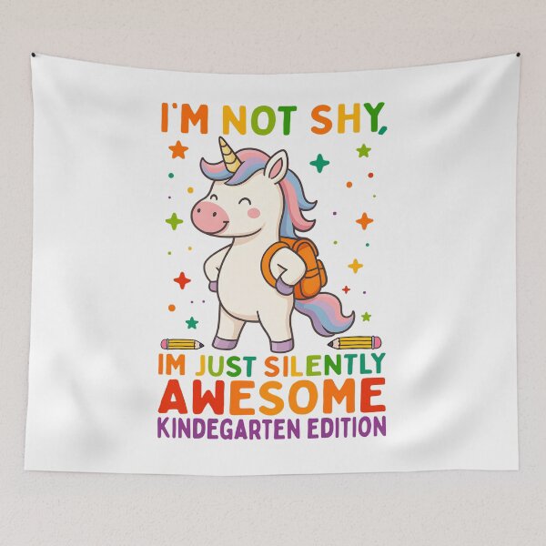 Item preview, Cute Unicorn Back to School Kindergarten Design – I'm Not Shy, I'm Just Silently Awesome designed and sold by tigger shop.