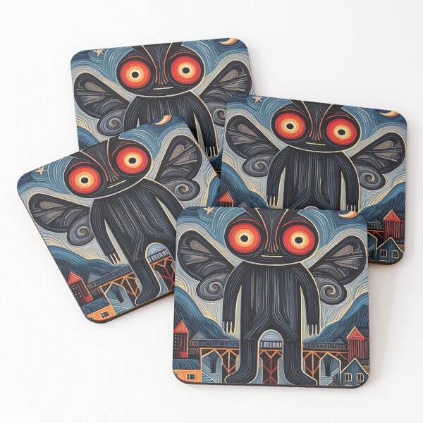 Item preview,  The Mothman of Point Pleasant cryptid abstract modern art style painting designed and sold by Vintage Designs +.