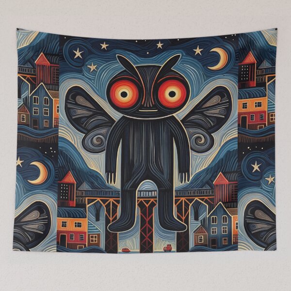 Item preview,  The Mothman of Point Pleasant cryptid abstract modern art style painting designed and sold by Vintage Designs +.