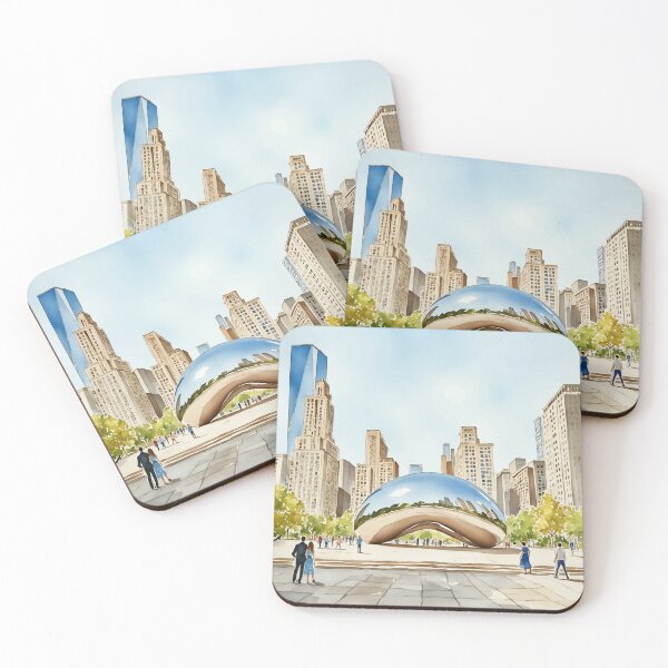 Item preview, Chicago Illinois the Bean Watercolor designed and sold by Magnolia Valley Art.