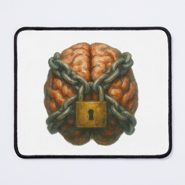 Item preview, Locked Brain – Symbol of Mental Struggle designed and sold by Nuvijo.