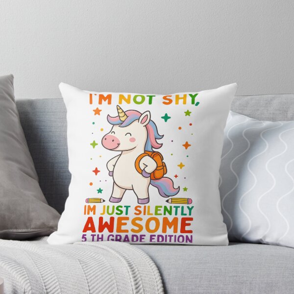 Item preview, Cute Unicorn Back to School 5th Grade Design – I'm Not Shy, I'm Just Silently Awesome designed and sold by tigger shop.