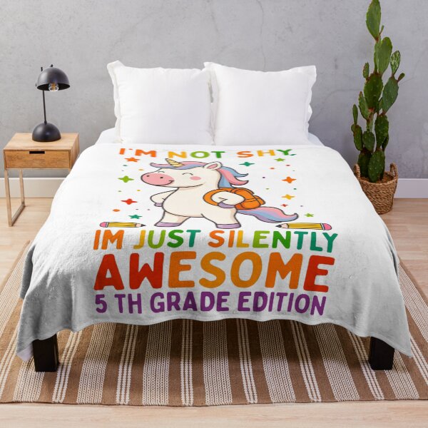 Item preview, Cute Unicorn Back to School 5th Grade Design – I'm Not Shy, I'm Just Silently Awesome designed and sold by tigger shop.