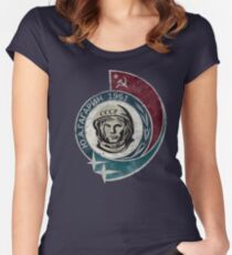 CCCP Yuri Gagarin 1961 Tailliertes Rundhals-Shirt