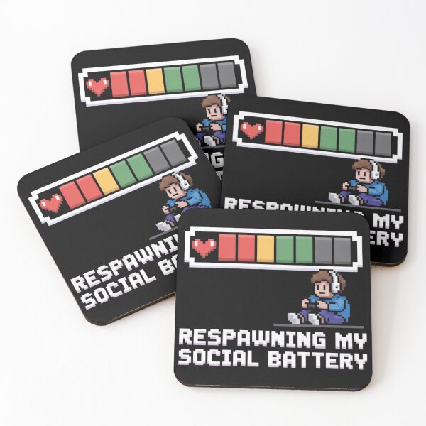 Item preview, “Respawning My Social Battery” - Gamer Introvert Quote designed and sold by Silly Shapes Co..