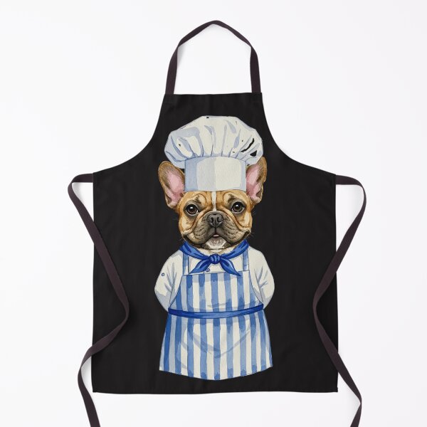 Item preview, French Bulldog in Chef Hat and Apron – Watercolor Cooking Dog Art designed and sold by peetcast.