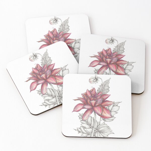 Artikelvorschau, Rosa Dahlie Blume Illustration entworfen und verkauft von JTraffStudios.