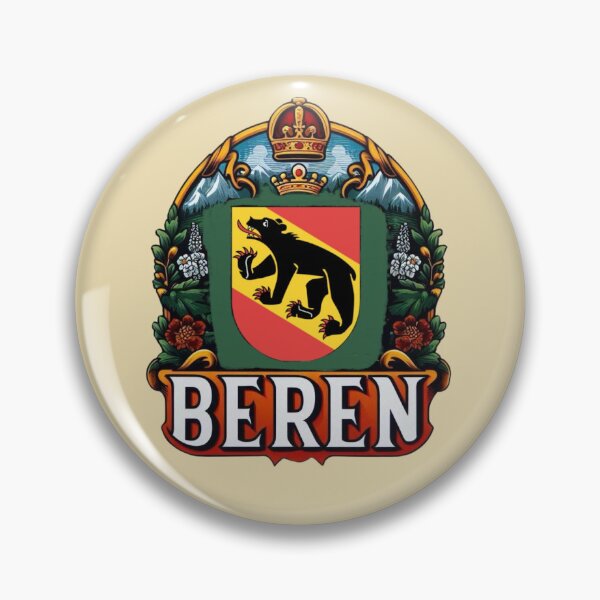 Item preview, Beren Bear Crest – Swiss Heraldic Emblem designed and sold by Myra365Art.